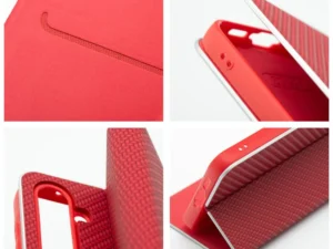 Flip case for Samsung S25 Luna Book Carbon red