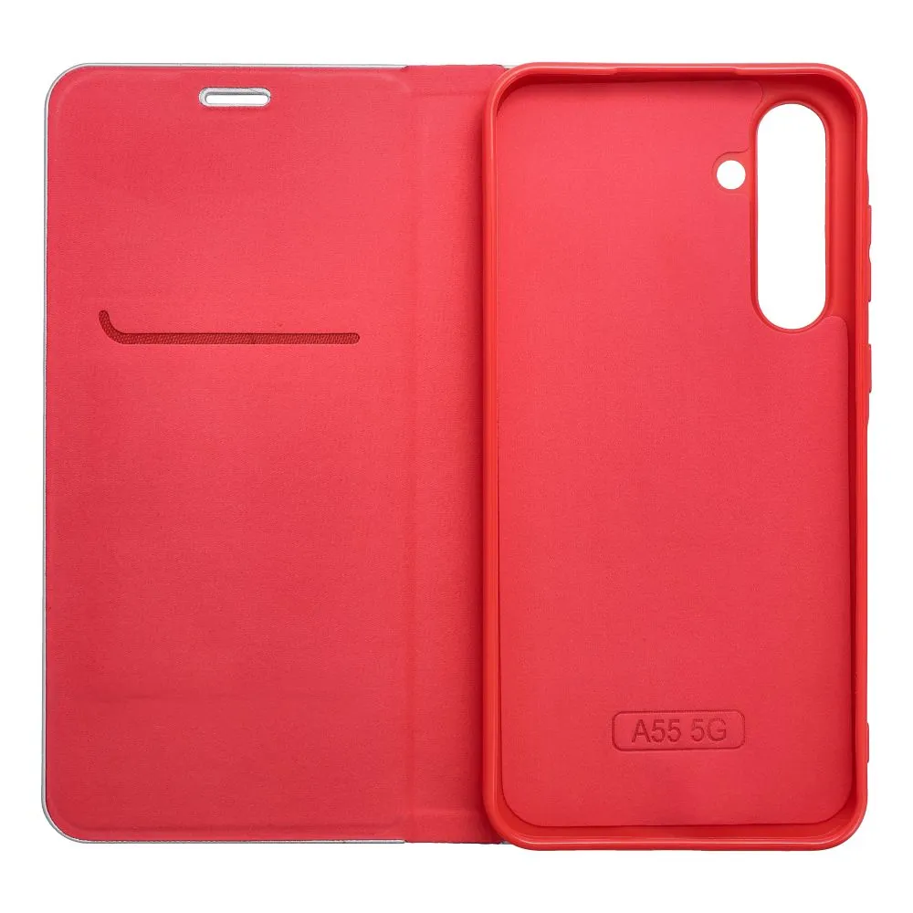Flip case for Samsung A57 5G Luna Book Carbon red - 6. kép