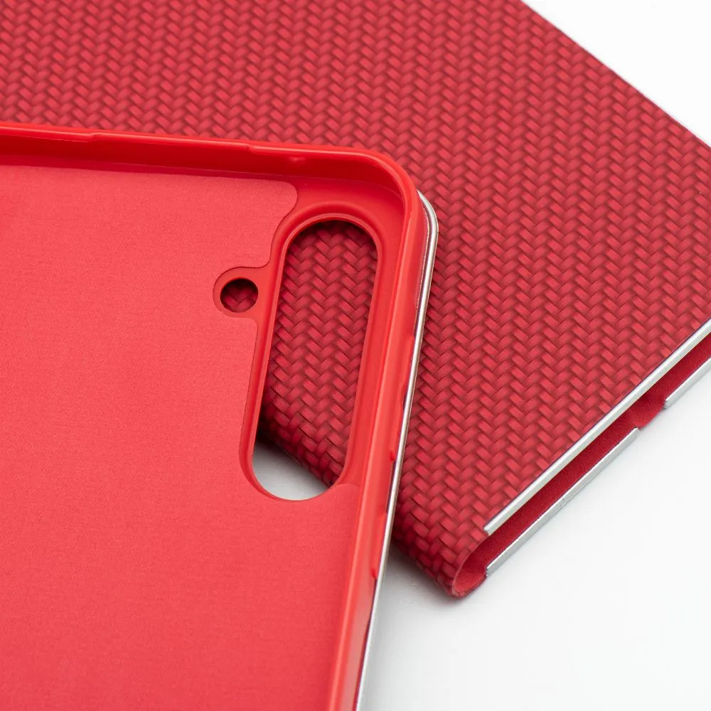Flip case for Samsung A57 5G Luna Book Carbon red - 7. kép