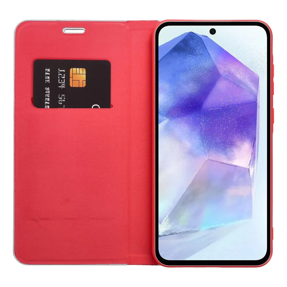 Flip case for Samsung A27 Luna Book Carbon red - 7. kép