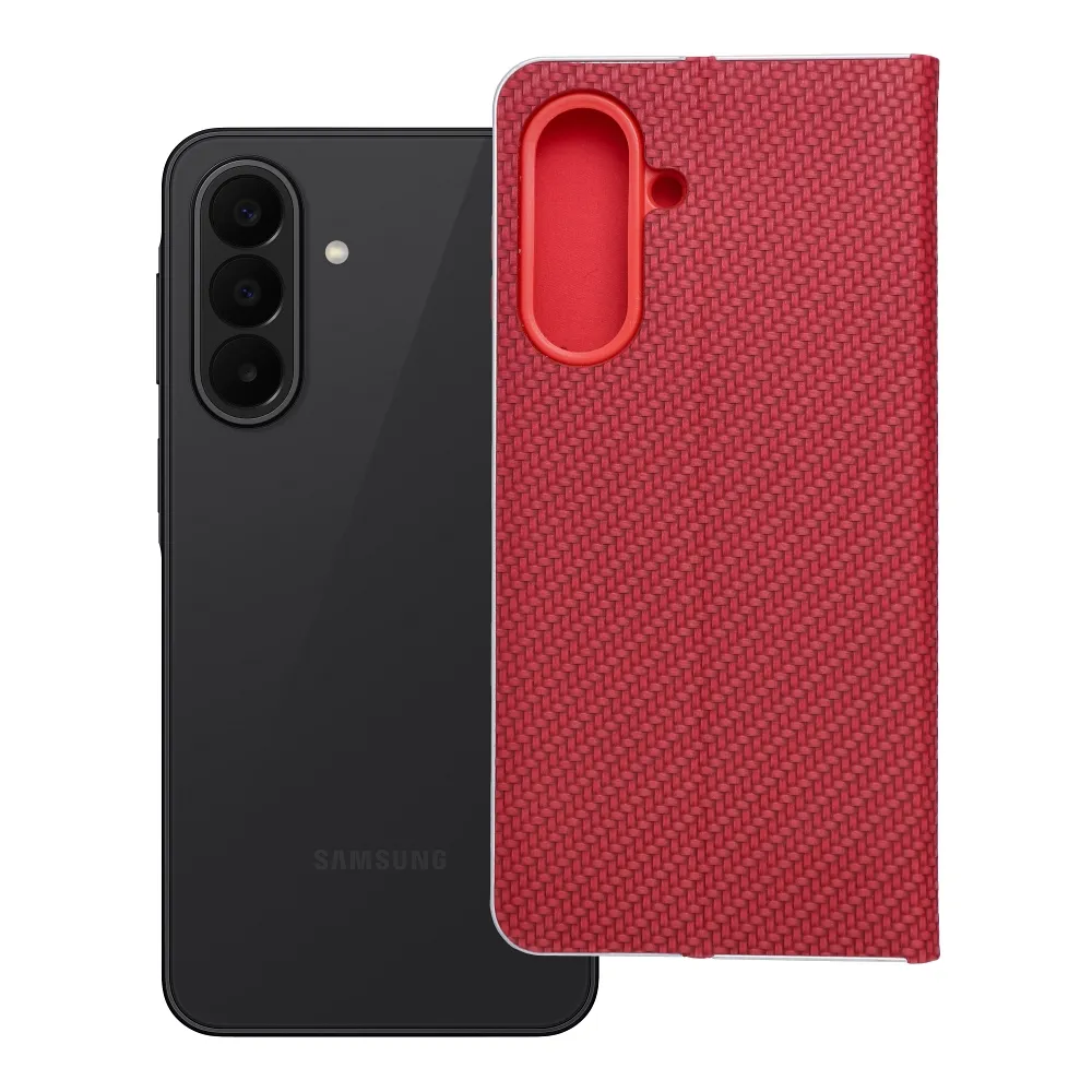 Flip case for Samsung A27 Luna Book Carbon red