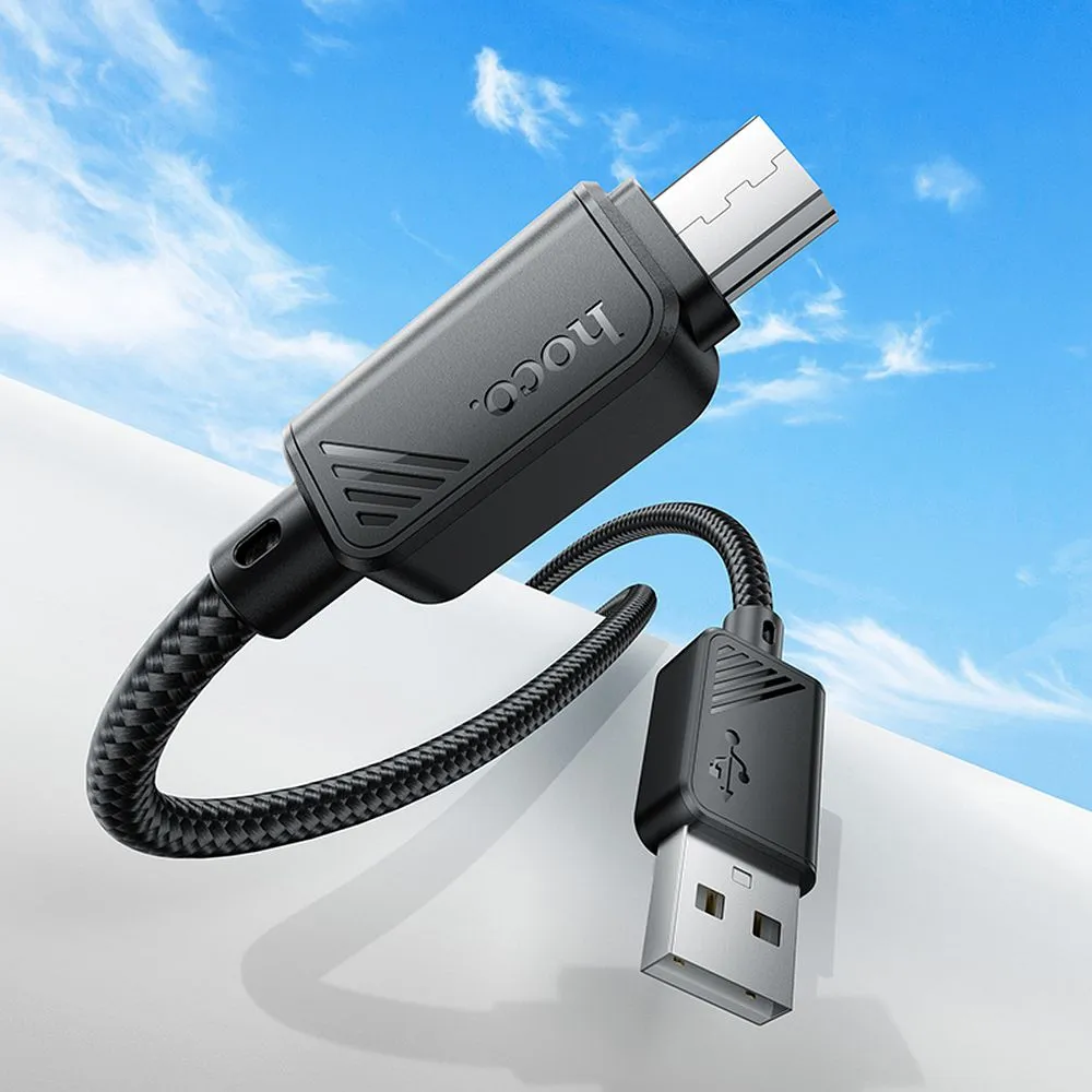 Cable USB A to Micro USB Hoco 2,4A 1 m X113 black - 3. kép