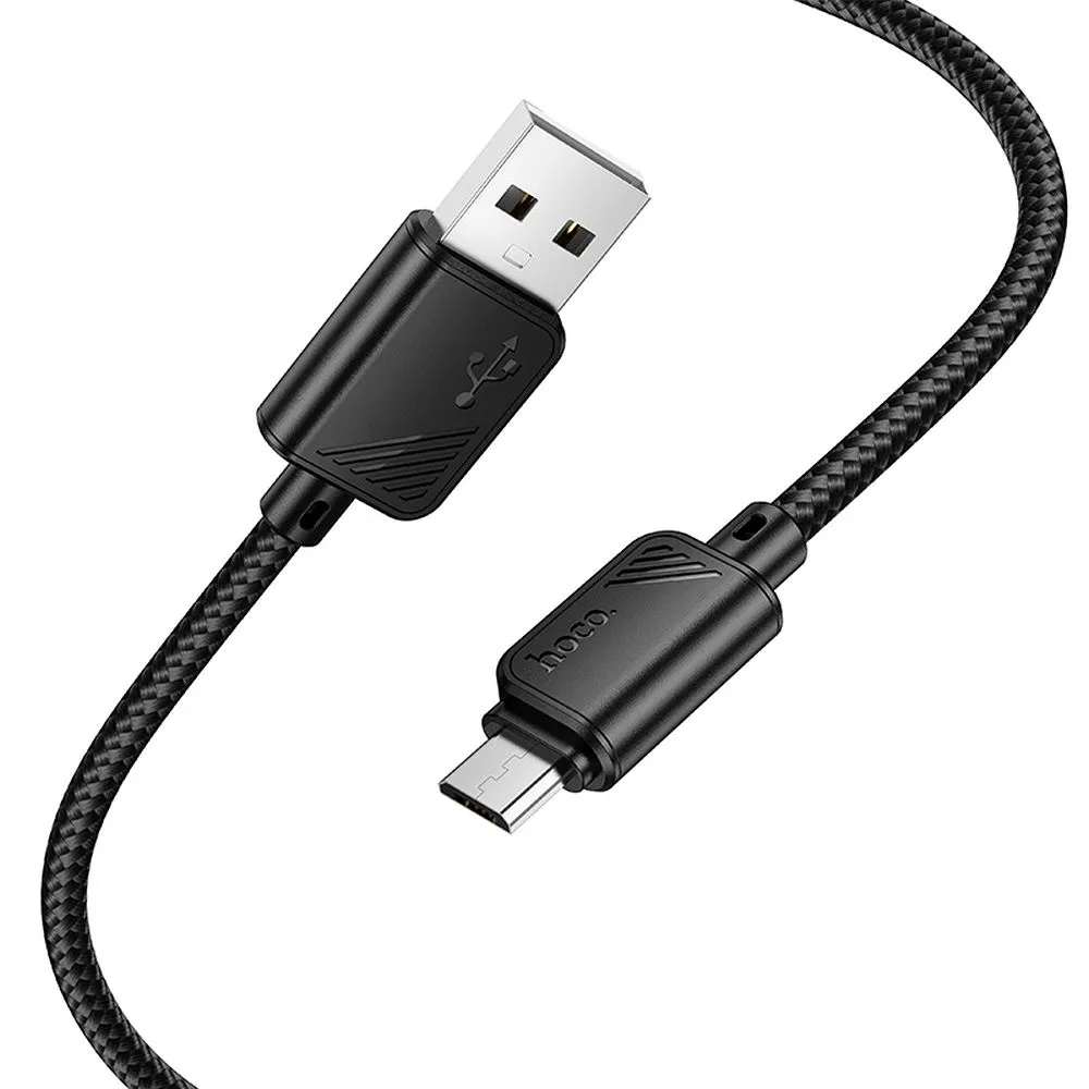Cable USB A to Micro USB Hoco 2,4A 1 m X113 black - 2. kép
