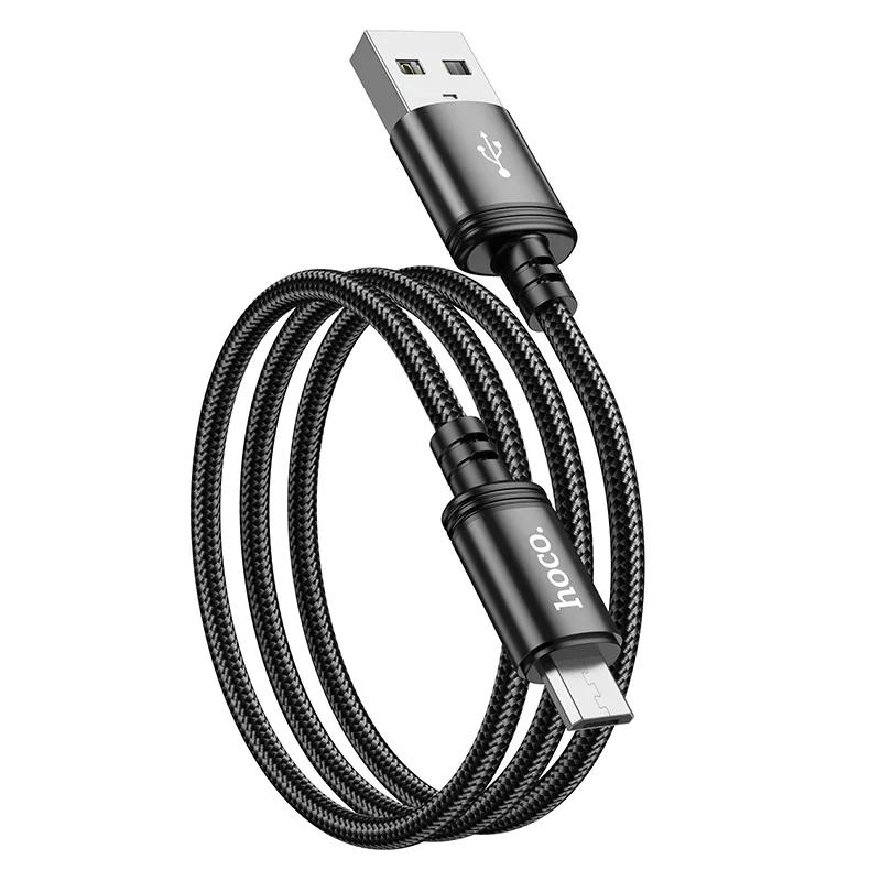 Cable USB A to Micro USB Hoco 2,4A 1 m X89 black - Image 2