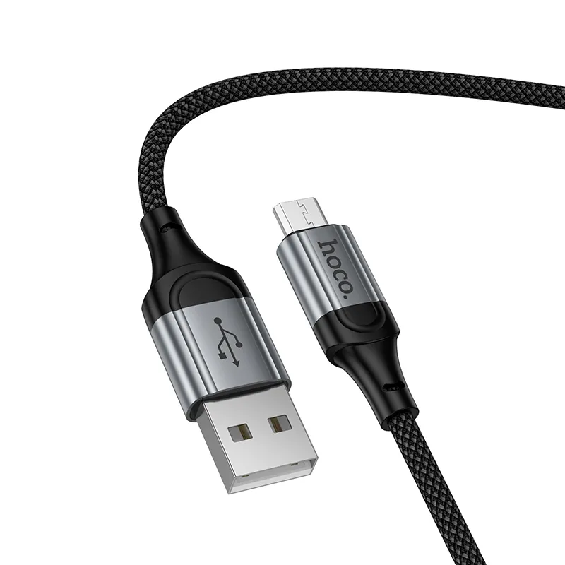 Cable USB A to Micro USB Hoco 2,4A 1,5 m X121 black - Image 3