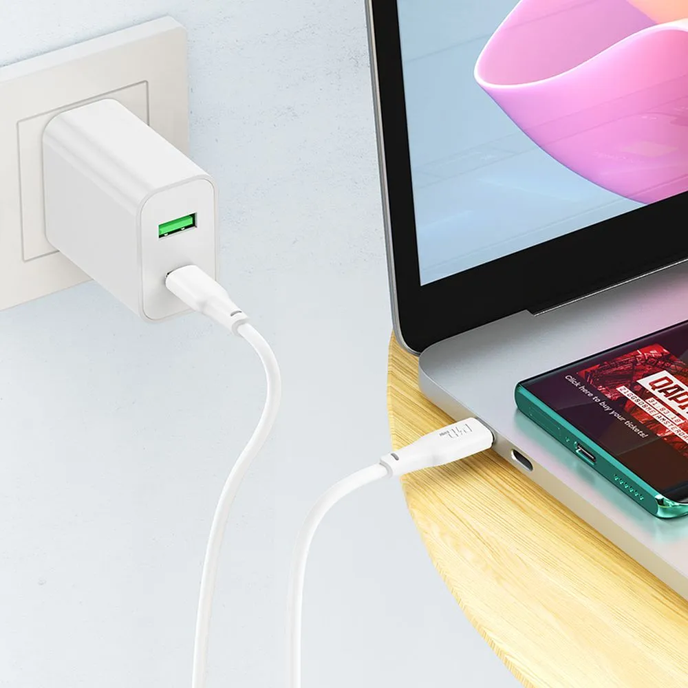 Cable USB C to USB C Hoco 3A 100W 2 m X93 white - Image 6