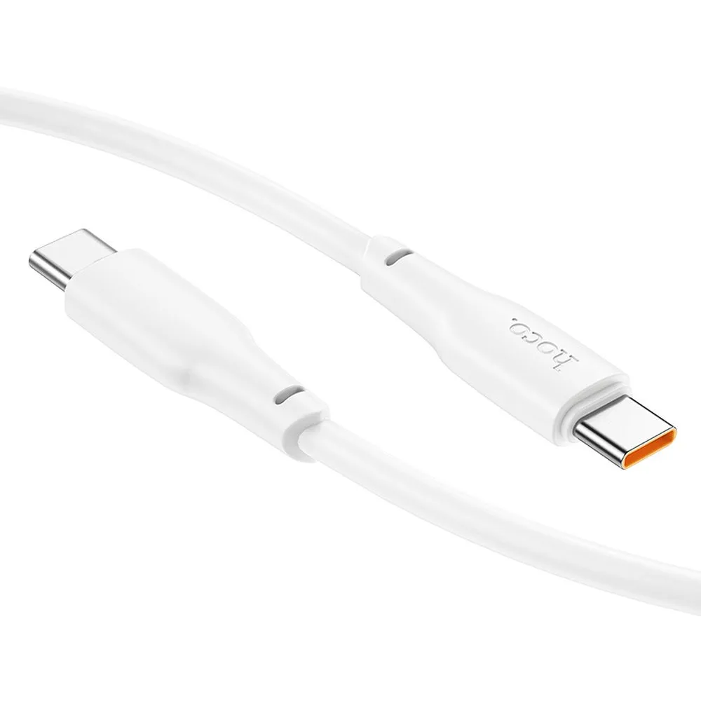 Cable USB C to USB C Hoco 3A 100W 1 m X93 white - Image 2