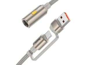 Cable USB A / USB C to Cigarete lighter Hoco 0,3 m UA38B gold