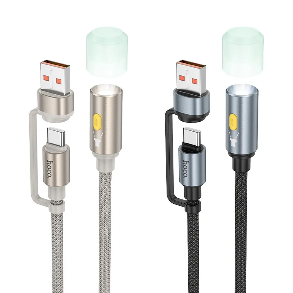 Cable USB A / USB C to LED light Hoco 0,3 m UA38C gold - 4. kép
