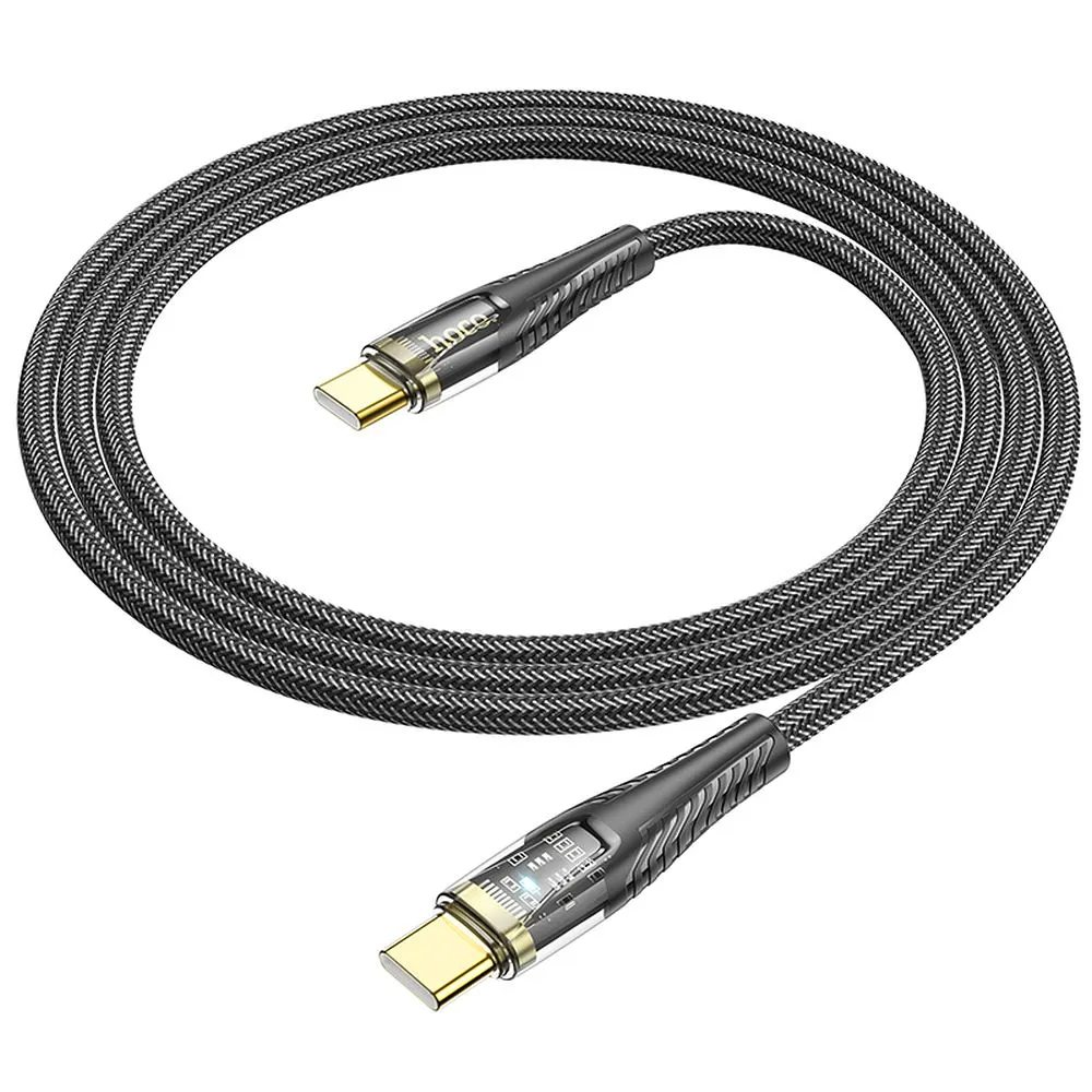 Cable USB C to USB C Hoco 3A 60W 1,2 m U121 black - 6. kép
