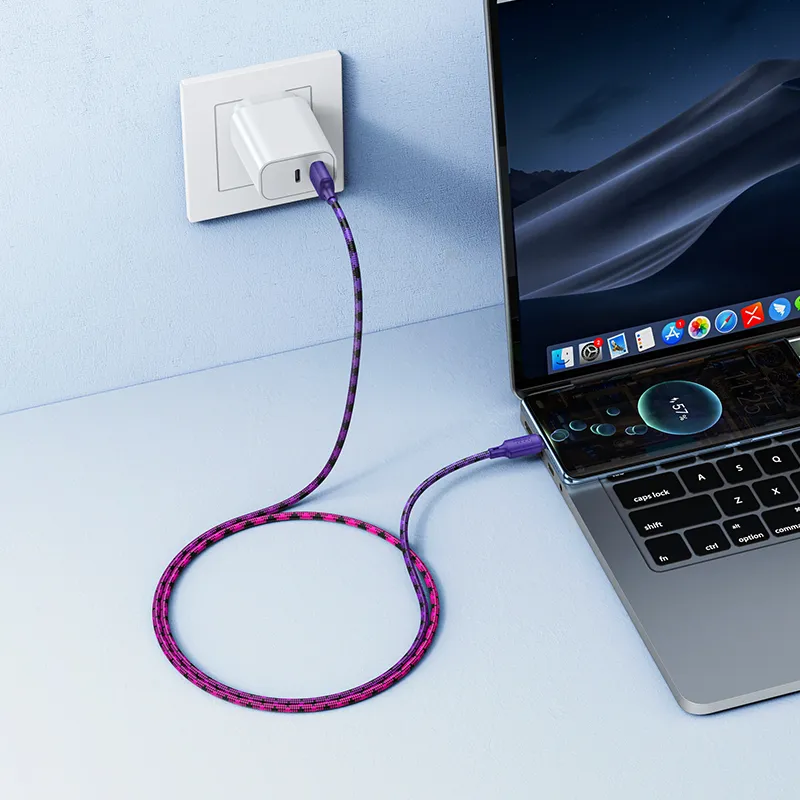 Cable USB A to USB C Hoco 3A 1 m X116 gradient purple - 4. kép