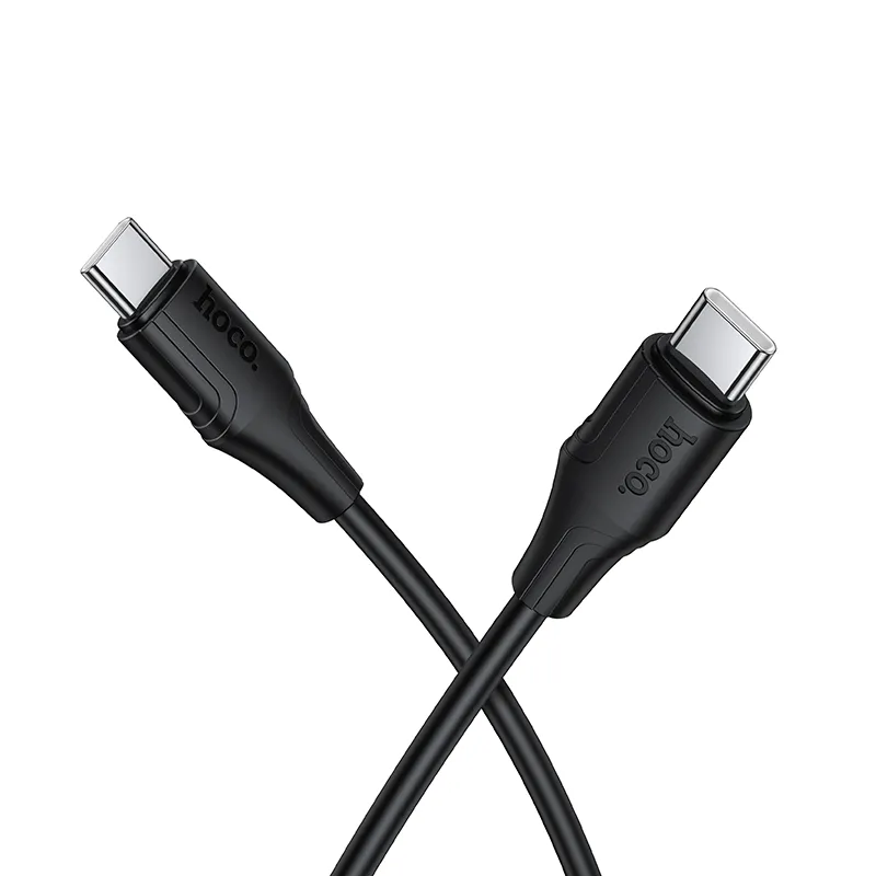 Silicone Cable USB C to USB C Hoco 3A 60W 1 m X124 black