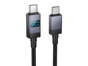 Cable USB C to USB C Hoco 3A 60W with display 1 m X118 black
