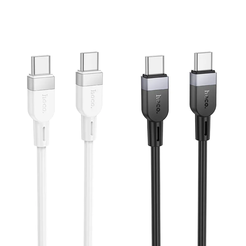 Silicone Cable USB C to USB C Hoco 3A 60W 1 m X109 white - Image 4