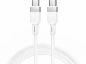 Silicone Cable USB C to USB C Hoco 3A 60W 1 m X109 white