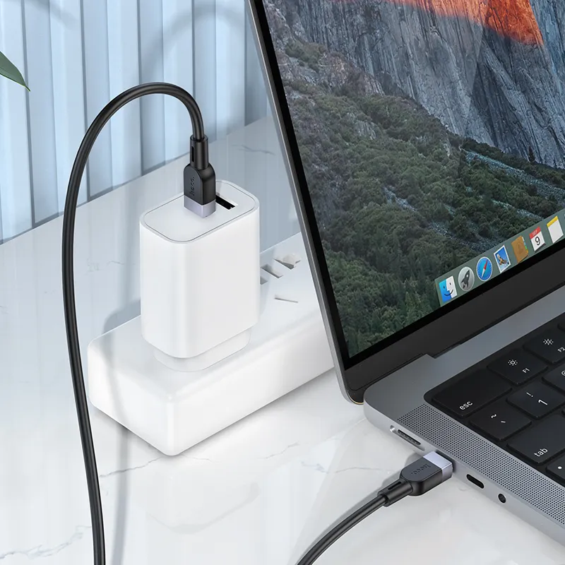 Silicone Cable USB C to USB C Hoco 3A 60W 2 m X109 black - Image 7