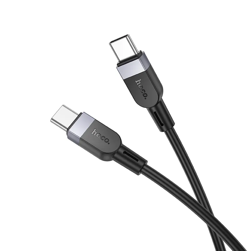 Silicone Cable USB C to USB C Hoco 3A 60W 2 m X109 black - Image 3