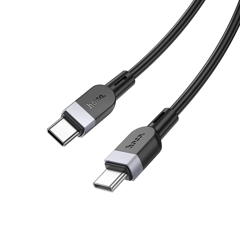 Silicone Cable USB C to USB C Hoco 3A 60W 2 m X109 black - Image 4