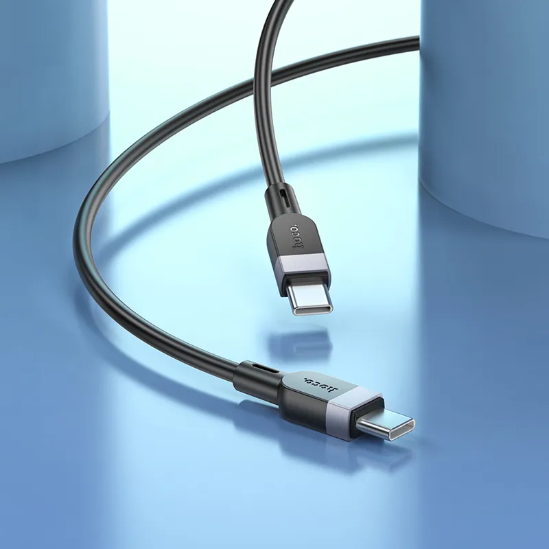 Silicone Cable USB C to USB C Hoco 3A 60W 3 m X109 black - Image 8