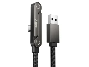 Cable with bracket USB A to USB C 3A Hoco 1,2 m U150 Exquisite black