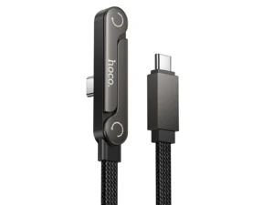 Cable with bracket USB C to USB C PD 60W Hoco 1,2 m U150 Exquisite black