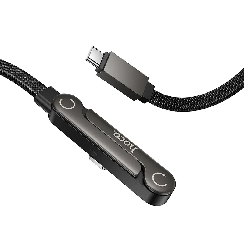 Cable with bracket USB C to USB C PD 60W Hoco 1,2 m U150 Exquisite black - Image 3