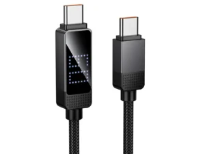 Cable USB C to USB C Hoco 3A 60W with Dpot Matrix LCD 1 m U154 black