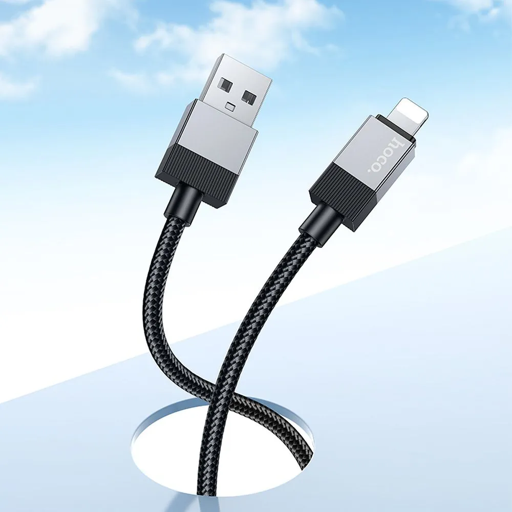 Cable USB A to Lightning Hoco 2,4A 1 m X110 black - Image 5