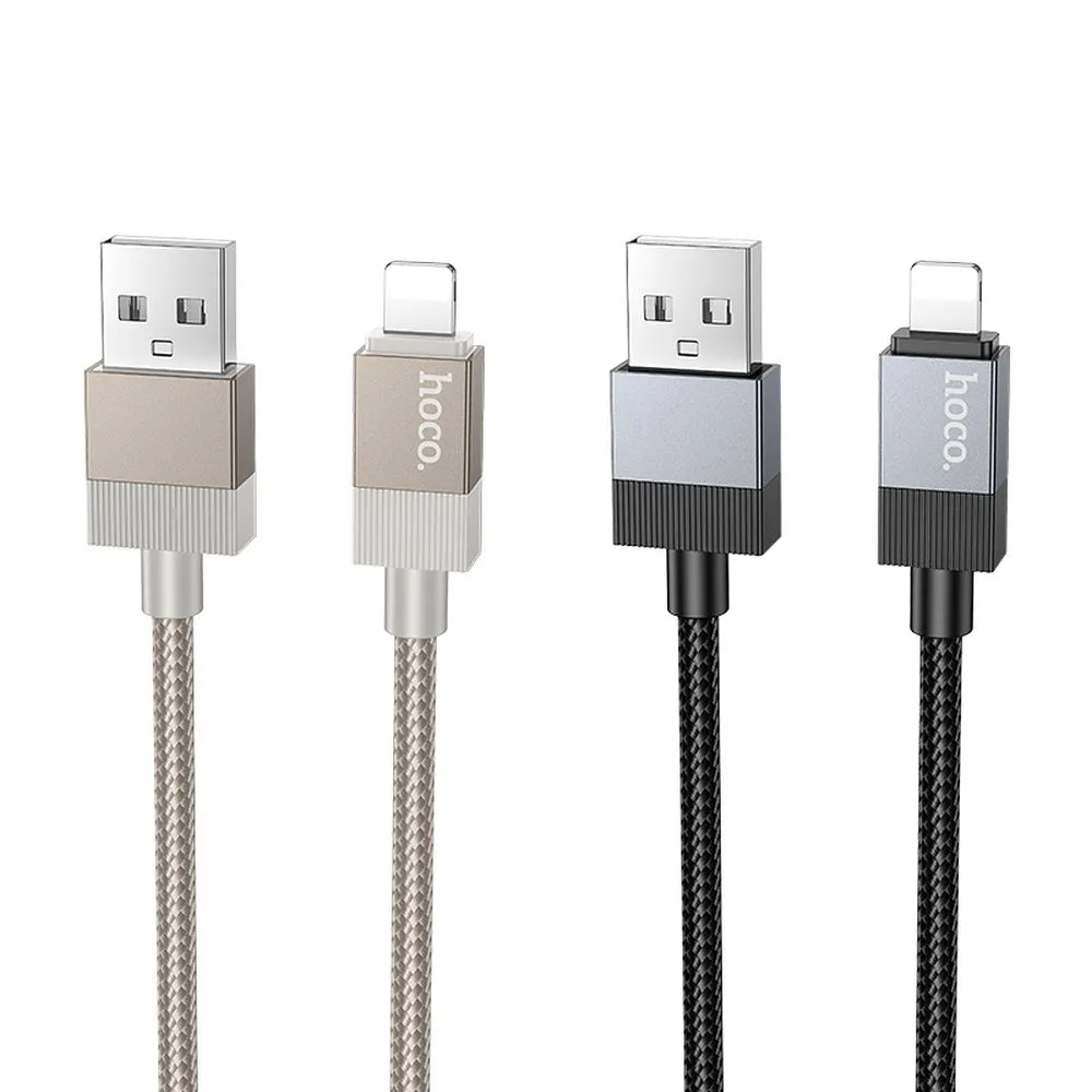 Cable USB A to Lightning Hoco 2,4A 1 m X110 black - Image 4