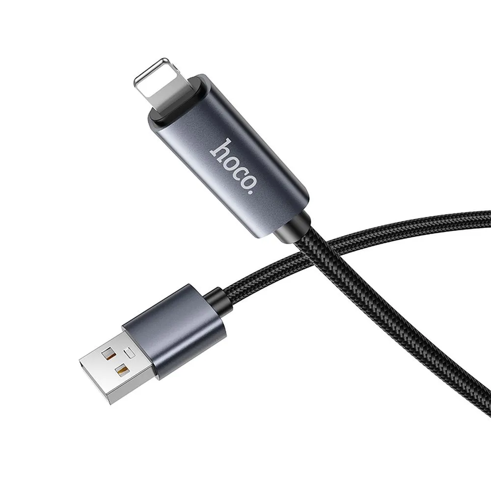 Cable USB A to Lightning Hoco 2,4A with display 1 m X112 black - Image 8
