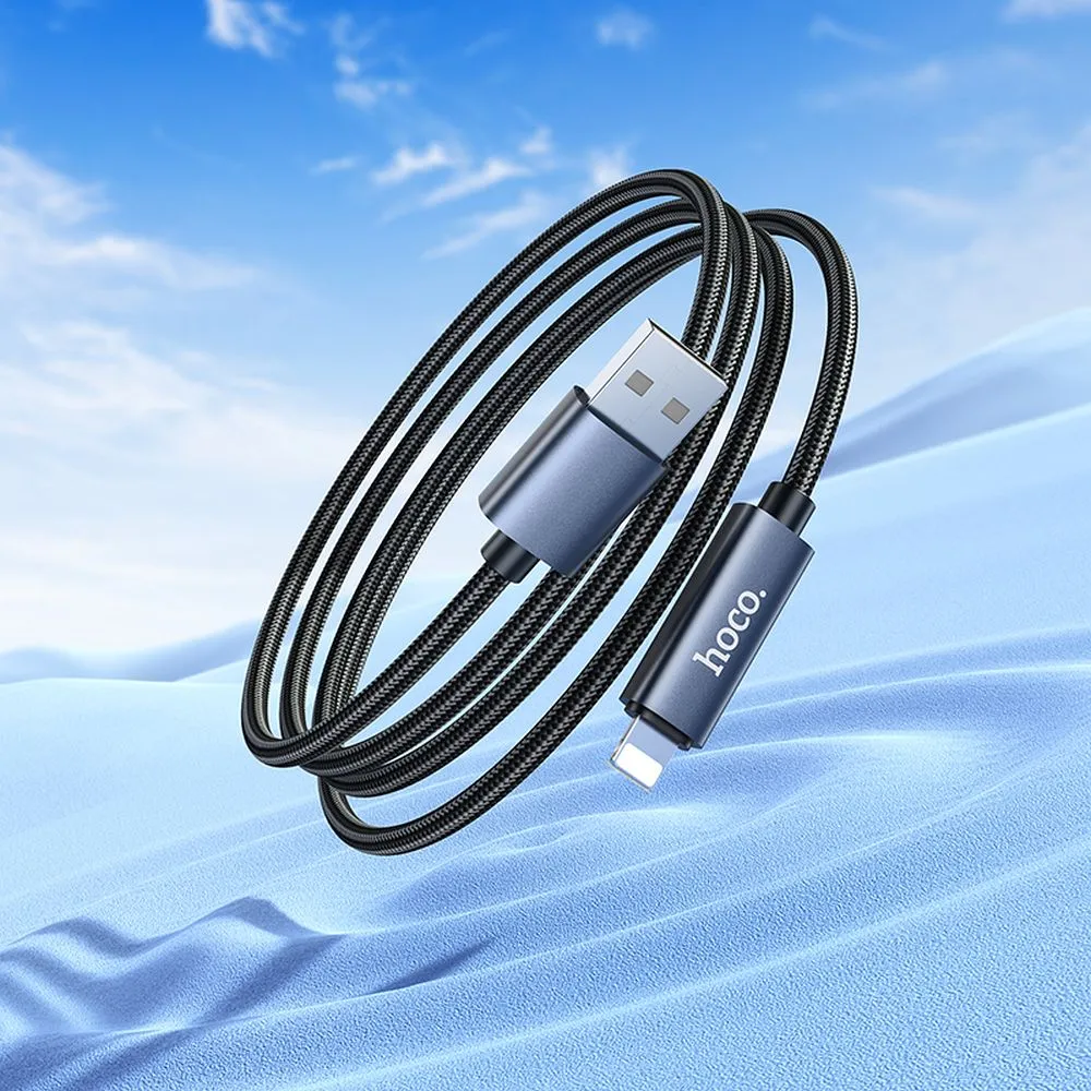 Cable USB A to Lightning Hoco 2,4A with display 1 m X112 black - Image 6