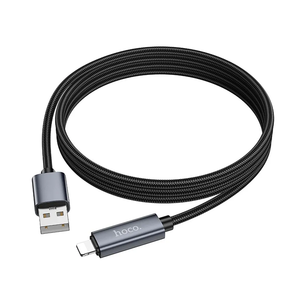 Cable USB A to Lightning Hoco 2,4A with display 1 m X112 black - Image 5