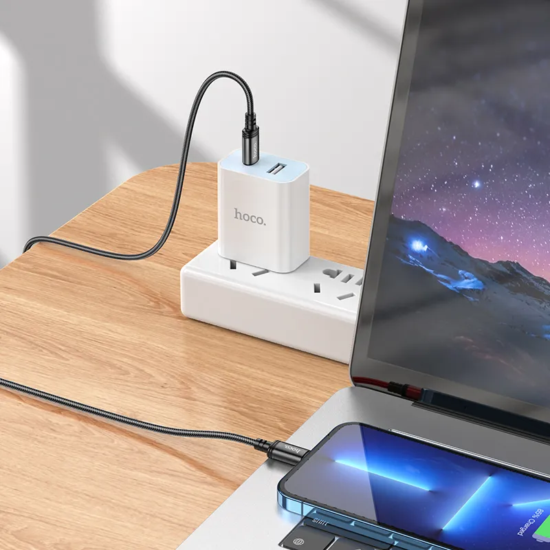 Cable USB C to Lightning Hoco PD 27W 2 m X89 black - 7. kép