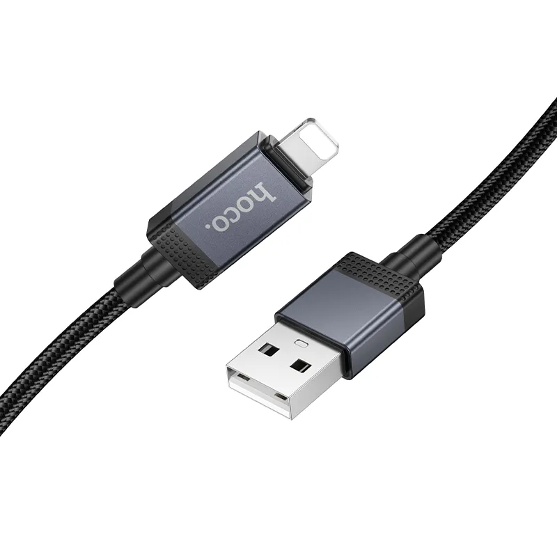 Cable USB A to Lightning Hoco 2,4A with display 1 m X118 black - Image 4