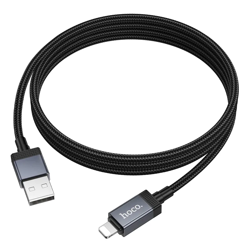 Cable USB A to Lightning Hoco 2,4A with display 1 m X118 black - Image 6