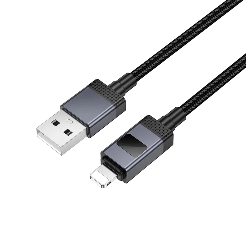 Cable USB A to Lightning Hoco 2,4A with display 1 m X118 black - Image 5
