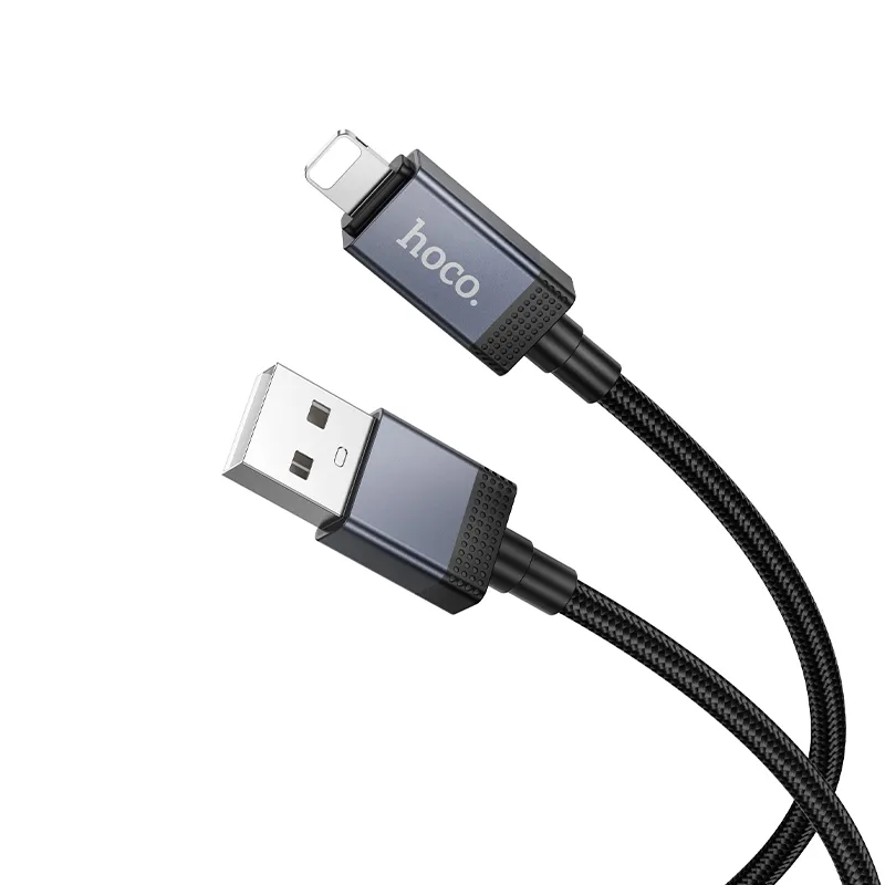 Cable USB A to Lightning Hoco 2,4A with display 1 m X118 black - Image 2