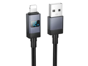 Cable USB A to Lightning Hoco 2,4A with display 1 m X118 black