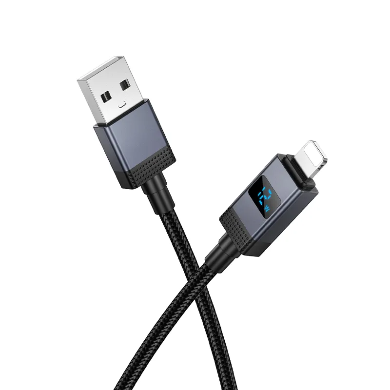 Cable USB A to Lightning Hoco 2,4A with display 1 m X118 black - Image 3