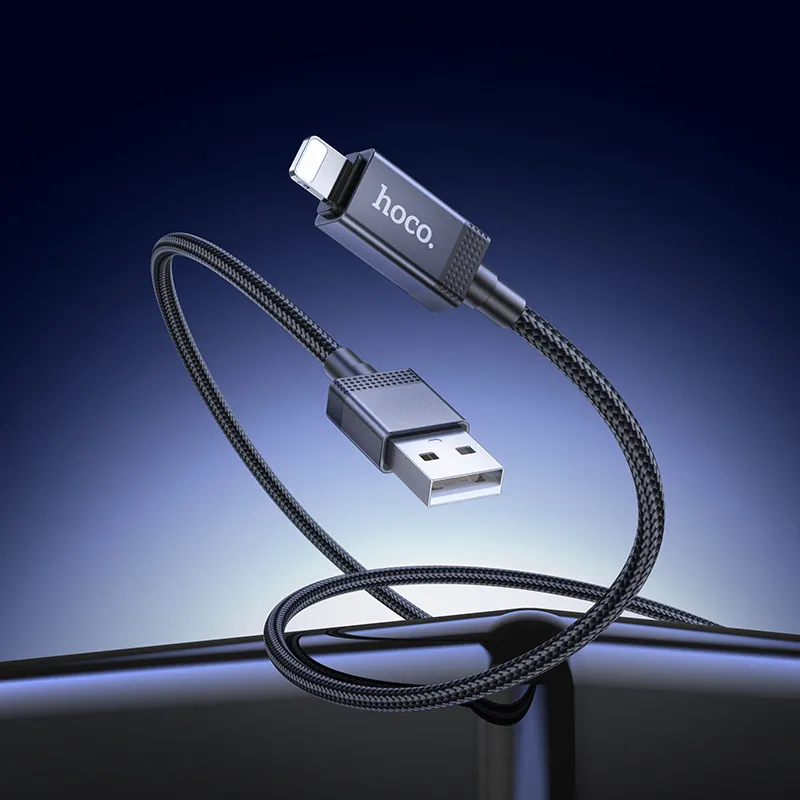 Cable USB A to Lightning Hoco 2,4A with display 1 m X118 black - Image 8