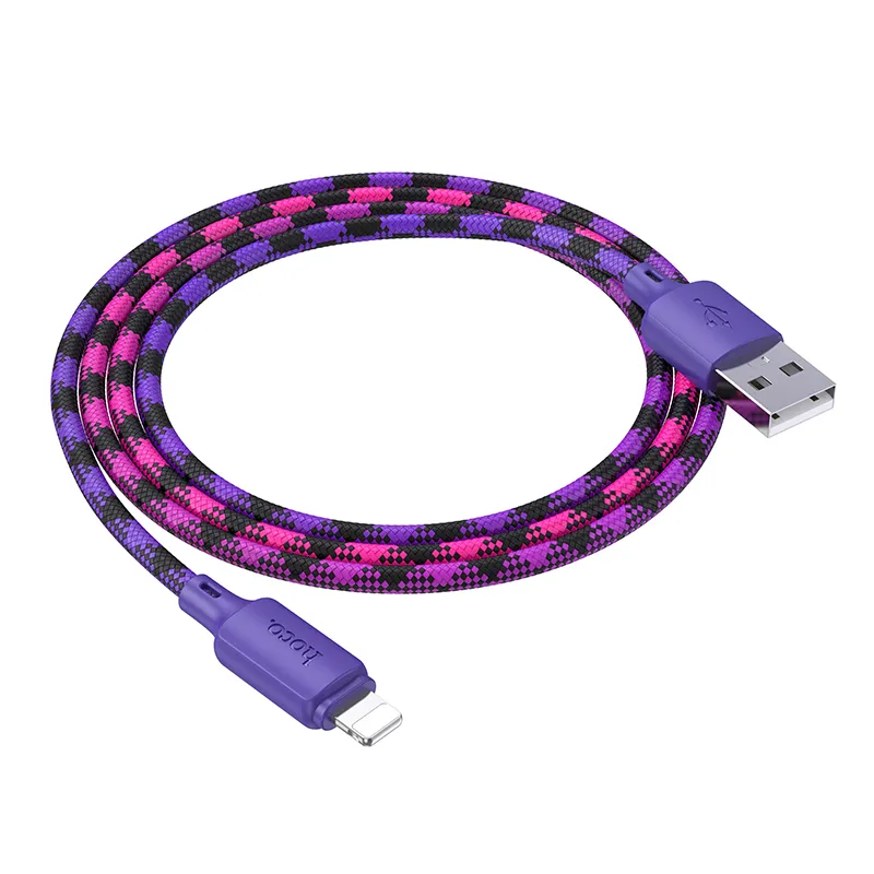 Cable USB A to Lightning Hoco 2,4A 1 m X116 gradient purple - Image 3