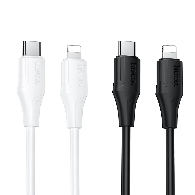 Silicone Cable USB C to Lightning Hoco 27W 1 m X124 white - Image 3