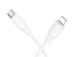 Silicone Cable USB C to Lightning Hoco 27W 1 m X124 white