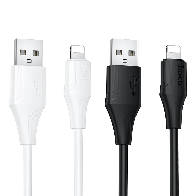 Silicone Cable USB A to Lightning Hoco 2,4A 1 m X124 white - Image 5