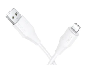 Silicone Cable USB A to Lightning Hoco 2,4A 1 m X124 white