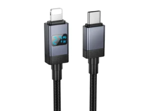 Cable USB C to Lightning Hoco PD 27W with display 1 m X118 black