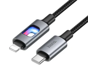 LED Cable USB C to Lightning Hoco PD 27W 1,2 m U144 black