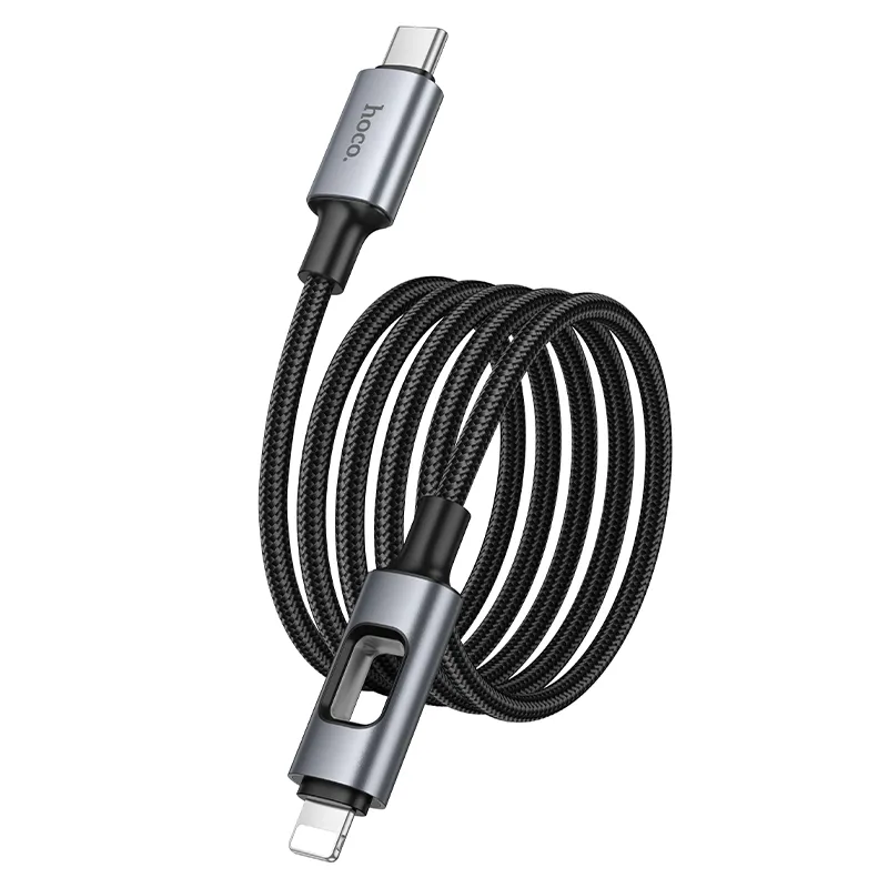 LED Cable USB C to Lightning Hoco PD 27W 1,2 m U144 black - Image 3