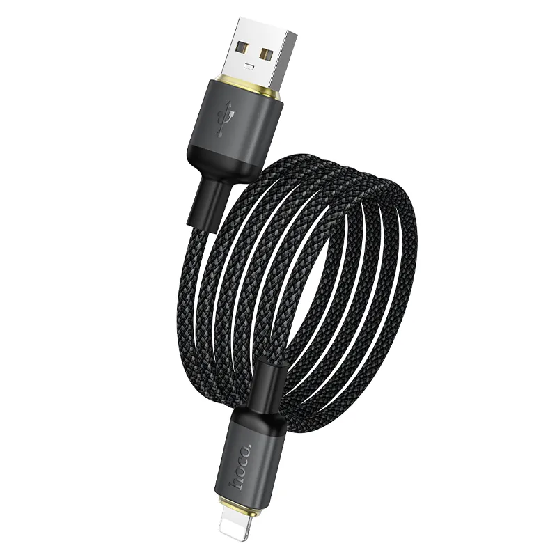 Cable USB A to Lightning Hoco 2,4A 1 m X128 Benefit black - Image 3