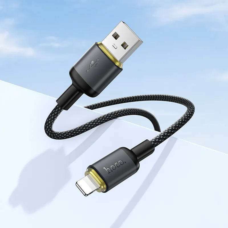 Cable USB A to Lightning Hoco 2,4A 1 m X128 Benefit black - Image 5